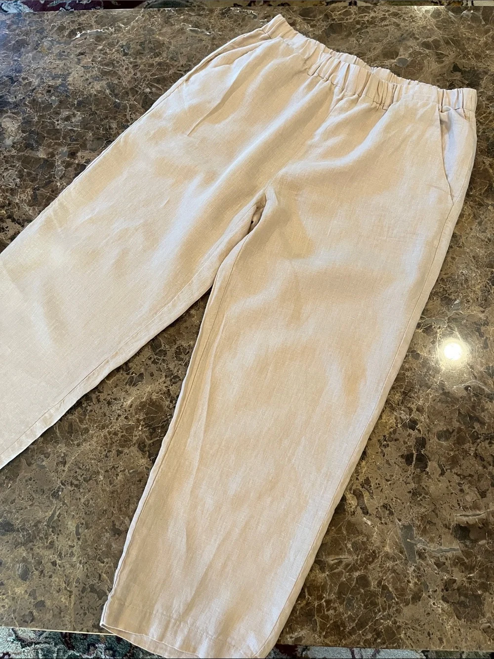 Quince 100% European Linen Pants w/ Pockets Relaxed Fit size M Driftwood